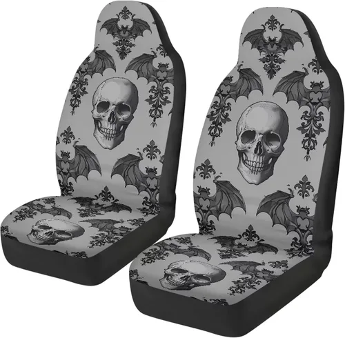 Vista 45 de Juego de 2 fundas de asiento delantero de automóvil, con diseño de bandera estadounidense, juego de 2 accesorios automotrices extraíbles, ajuste