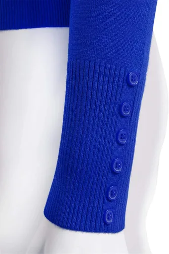 Vista 6 de Allsense Suéter de manga larga para mujer, ligero, con botones, suave, de punto sólido con cuello en V