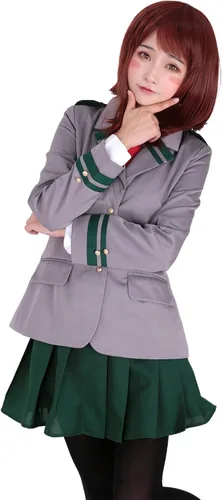Vista 4 de miccostumes Disfraz de superhéroe de anime para mujer, uniforme escolar
