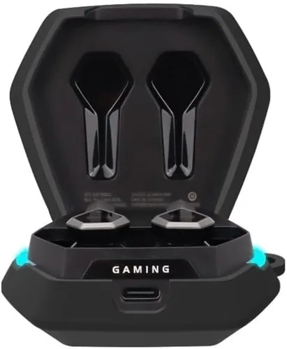 Vista 2 de DAYJOY - Juego de 2 fundas protectoras de silicona suave compatibles con Edifier Hecate GX04 ANC True Wireless Earbuds, funda protectora con llavero
