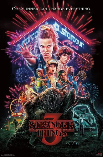Vista 23 de Trends International Netflix Stranger Things: Season 3 - Póster de pared de una hoja, 14.725 x 22.375 pulgadas, versión enmarcada de madera