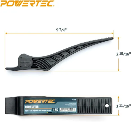 Vista 2 de POWERTEC Levantador de puerta, paneles de yeso operados por pies, elevador de paneles, elevador de paneles de yeso para colocar puertas, placas