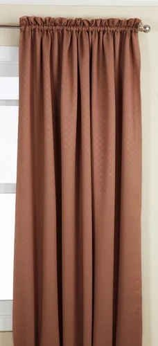 Vista 10 de Lorena Home Fashions facetas oscurecedora de habitación cenefa a medida. Chocolate