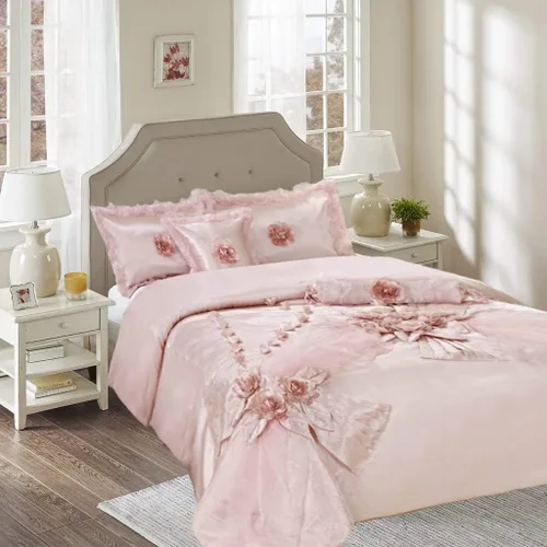 Vista 13 de Tache Home Fashion Juego de edredón victoriano de 6 piezas, diseño floral, color canela, tamaño Queen, Cinnamon Chai, 2 (VEMA1612-Q)