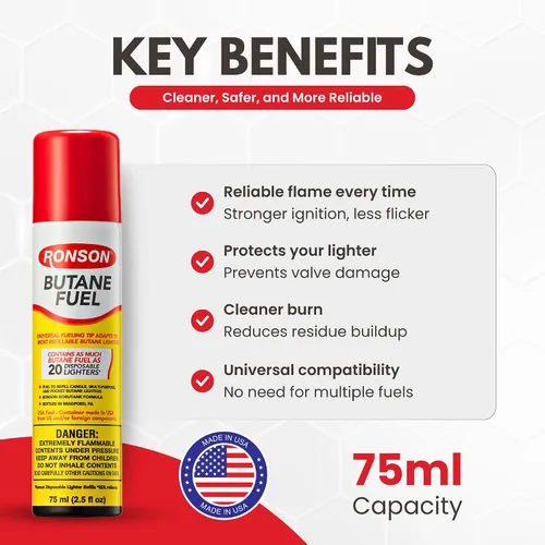 Vista 3 de Ultra combustible de butano marca Ronson