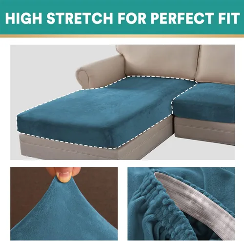 Vista 131 de OKYUK Fundas para sofá modular, 3 piezas, fundas de cojín de terciopelo para sofá, en forma de L, funda de cojín separado para sofá, protector
