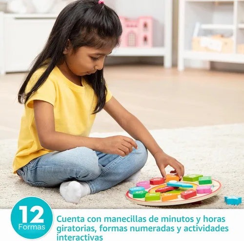 Vista 2 de melissa & doug reloj de clasificación de formas, Versión estándar, Multicolor