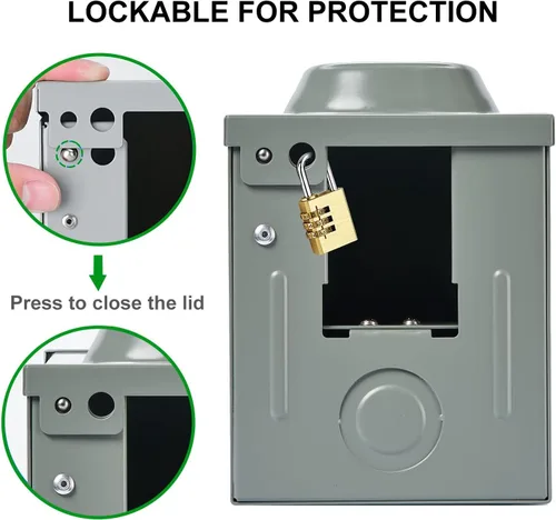 Vista 8 de EyGde Caja de toma de corriente RV de 30 amperios, orificio preestablecido mejorado fácil de golpear receptáculo de RV, panel eléctrico impermeable
