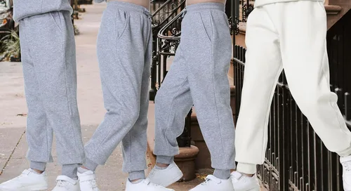 Vista 5 de UNACOO Pantalones deportivos de tela deportiva suave para niños y niñas (de 3 a 12 años)