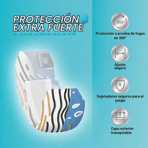 Vista 3 de HONEY CARE All Absorb Petrichor - Pañales desechables para perros machos, con olor fresco, extra pequeño, blanco, 100
