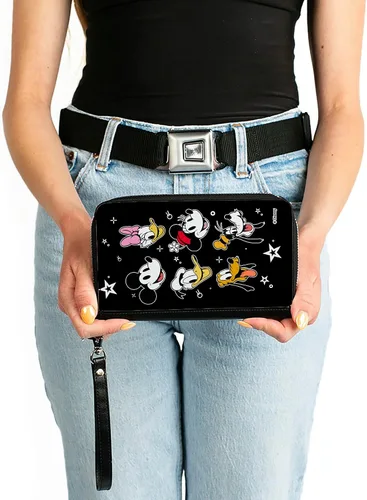 Vista 3 de Buckle-Down Cartera rectangular con cremallera de poliuretano para mujer, The Sensational Six, 7.5"x4.5", Los seis sensacionales, Buckle-down Pu Zip