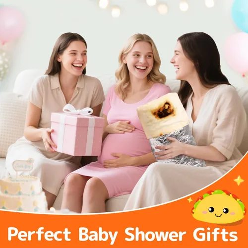Vista 4 de CASOFU Manta envolvente de burritos para bebé, mantas envolventes de tortilla, regalos divertidos para baby shower, niños y niñas, recién nacidos