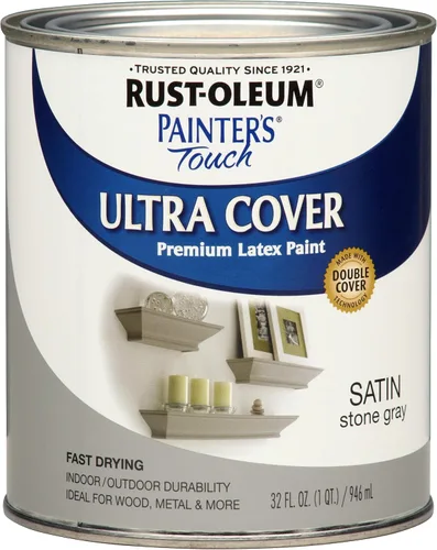 Vista 10 de Rust-Oleum 1976502 Painter's Touch - Pintura de látex, cuarto de galón, negro plano, 32 onzas líquidas, (paquete de 1)