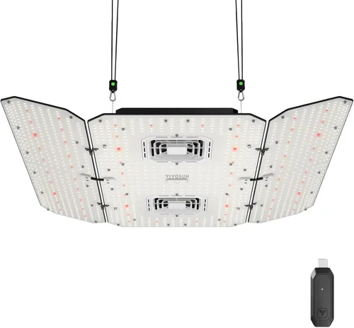 Vista 10 de VIVOSUN AeroLight A100SE - Luz LED de cultivo de 100 W con ventilador y control inteligente Incluye compatibilidad GrowHub E25 y E42A, control