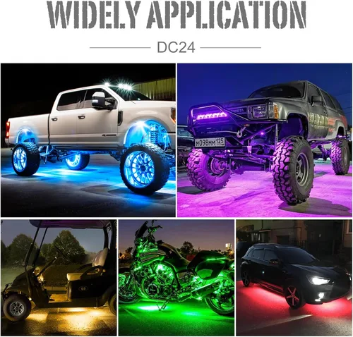 Vista 5 de SHINIGHT Luces LED de roca para camiones, kit de 6 cápsulas de luces para Jeep, kit de iluminación exterior con control de aplicación, modo