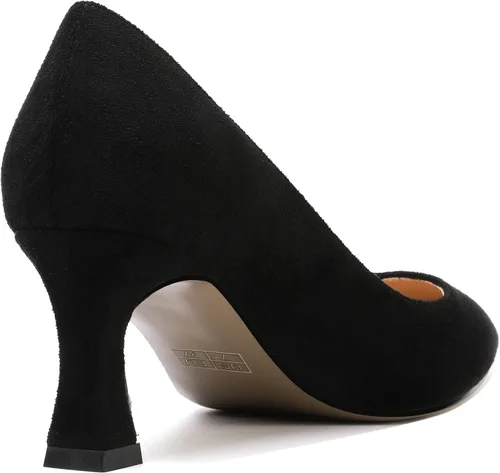 Vista 3 de Zapatos de tacón medio con punta puntiaguda para mujer, sin cordones, de gamuza, de 2.5 pulgadas