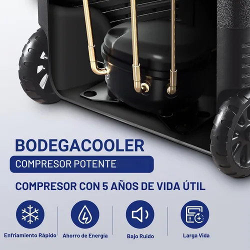 Vista 6 de BODEGACOOLER - Refrigerador de coche de 12 voltios, refrigerador de automóvil de 58 cuartos (55 L) con ruedas, congelador portátil
