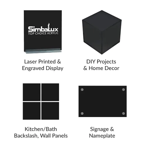 Vista 6 de Hoja de acrílico 0.118 pulgadas, Grupo Square Panel, Plastic Plexi Glass Board with Protective Paper for Signs, DIY Display Projects, Craft