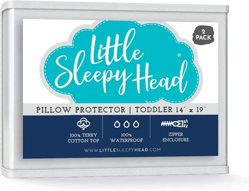 Vista 7 de Little Sleepy Head Protectores de almohada estándar impermeables con cremallera, algodón de rizo, fundas de almohada que protegen de la humedad