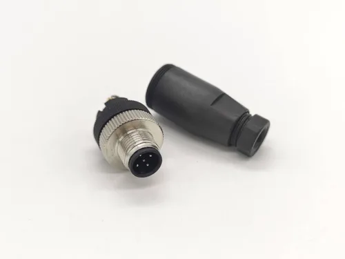 Vista 8 de Elecbee 5 unids M12 5 pines macho A-Code campo instalable tornillo terminación desblindaje para 22AWG 0.34mm² cable