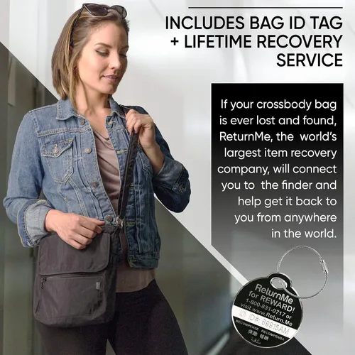 Vista 6 de Peak Gear Nylon Crossbody Purse with RFID Blocking Pocket and Lifetime Recovery Service. Versatile and Stylish Shoulder Bag