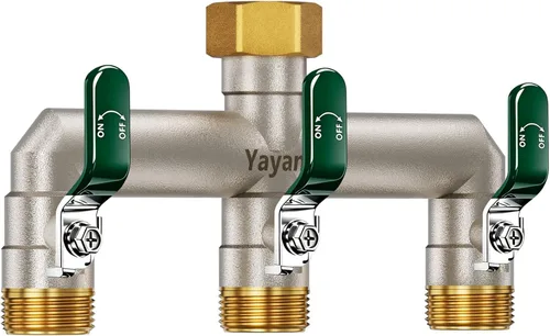 Vista 10 de 3-Way Garden Hose Splitter, Heavy-Duty Brass, 3/4" GHT, (Black)