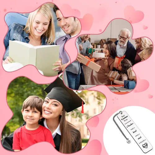 Vista 6 de Regalos de agradecimiento para profesores, marcadores para mujeres, colgante de acero inoxidable, regalos de agradecimiento para mujeres, hombres
