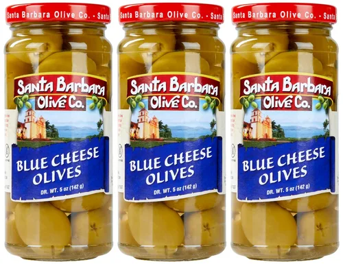 Vista 17 de Aceitunas verdes rellenas de anchoas sin hueso de Santa Barbara, perfectas para tablas de embutidos, ensaladas, pizza y pasta, paquete de 3, 5 onzas