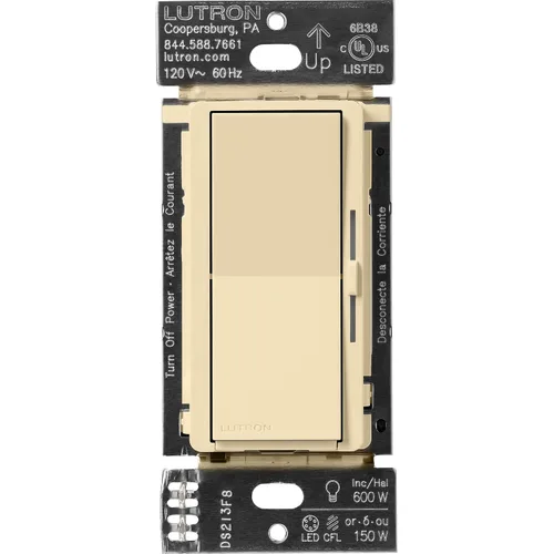Vista 17 de Lutron - Interruptor inteligente Diva con regulador de intensidad de iluminación inteligente Caséta para bombillas LED, Alexa, Apple Homekit, Google