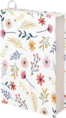 Vista 51 de Rnyleeg - Fundas de libro elásticas con diseño floral, diseño reutilizable y resistente - Protege tus libros de texto