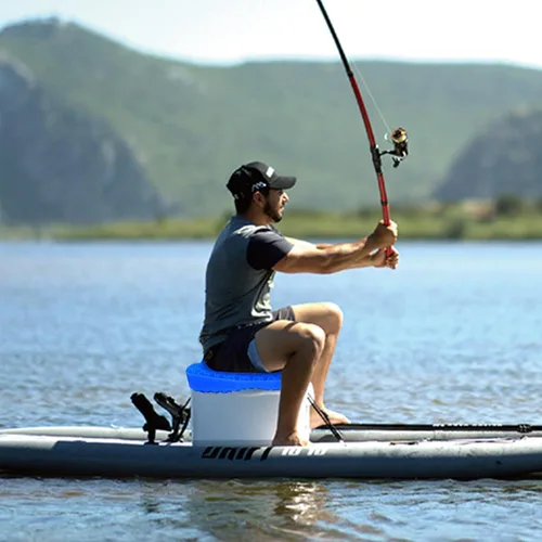 Vista 7 de NEW-Vi Cojín antideslizante para asiento de kayak, cojín de gel doble grueso, cojín de asiento de gel impermeable para kayak, alivio del dolor