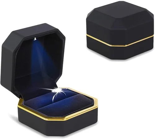 Vista 4 de AVESON - Estuche de joyas de lujo con luz LED
