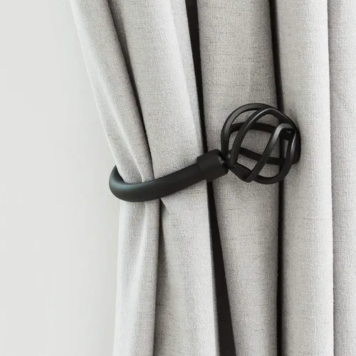 Vista 11 de HIKMLK Sujetadores de cortina de metal hechos a mano 2 piezas, Ganchos sujetadores de cortina decorativos cromados para pared, Soportes laterales