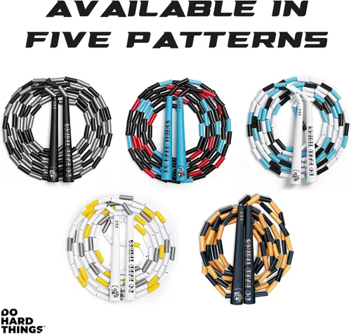 Vista 8 de Elite Jumps Edge Beaded Adjustable Jump Rope, Do Hard Things Tangle-free 1-inch shatterproof beads. Long edge handles. Adjustable for all ages.