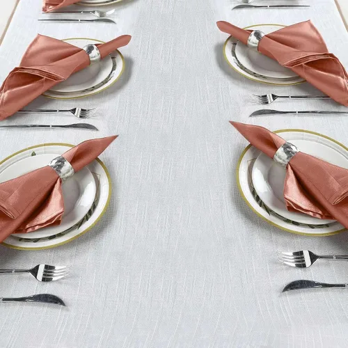 Vista 5 de Efavormart - Servilletas de lino de satén de terracota de 20 x 20 pulgadas para decoración de bodas, cumpleaños, restaurantes, fiestas, 25