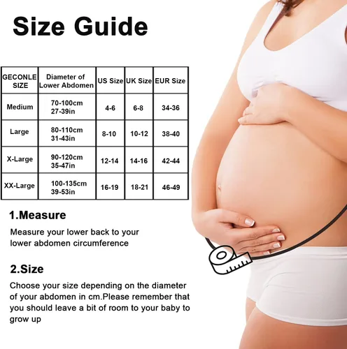 Vista 4 de GECONLE Cinturón de maternidad Cinturón de apoyo para embarazo, banda suave y transpirable, cinturón de apoyo abdominal para aliviar el dolor