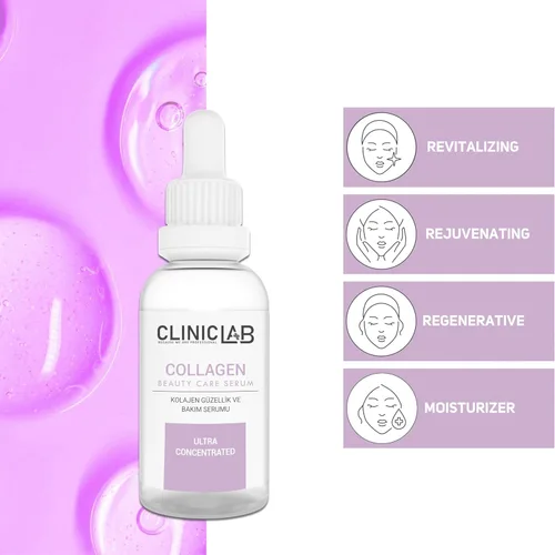 Vista 3 de Suero de colágeno para rostro con ácido hialurónico y pantenol, suero para tensar, hidratante e hidratante para mujeres y hombres (1.01 fl oz)