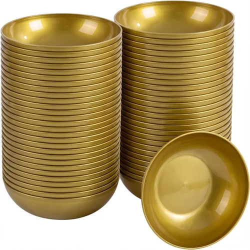 Vista 19 de bUCLA Paquete de 50 Cuencos de Plástico Negro - Cuencos Desechables de Plástico Negro de 10oz para Salsa/Servir - Ideales para Fiestas y Año Nuevo