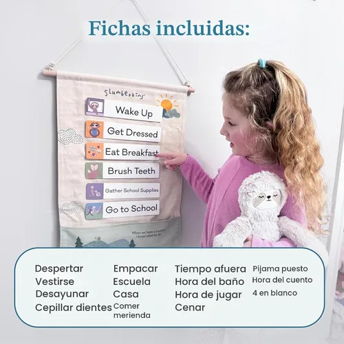 Vista 4 de Slumberkins - Calendario visual de 18 piezas para niños