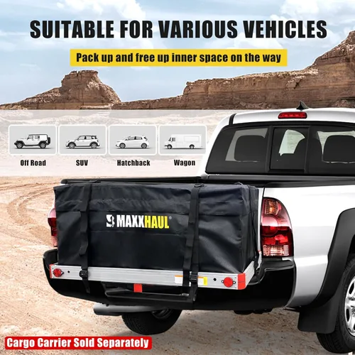 Vista 7 de MaxxHaul 70209 Bolsa de transporte de carga de carcasa suave para portaequipajes de montaje en enganche, resistente y resistente al agua, 47