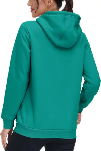 Vista 13 de MAGCOMSEN Sudaderas con capucha para mujer, con forro de sherpa, de vellón, para invierno, cálido, pesado, de algodón, con bolsillo