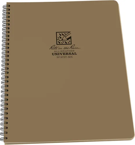 Vista 12 de Cuaderno con espiral lateral Rite in the rain all-weather, 8 1/2" x 11", patrón universal (N.° 373-MX), Negro