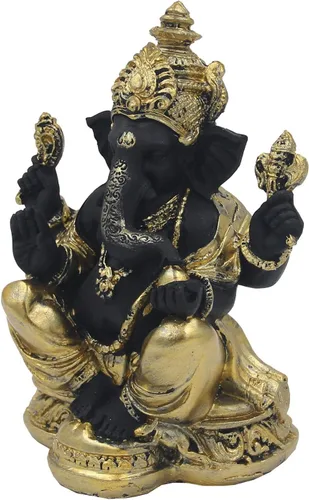 Vista 2 de DharmaObjects Ganesh Ganesha - Estatua de Ganesha (6.5 in), color dorado