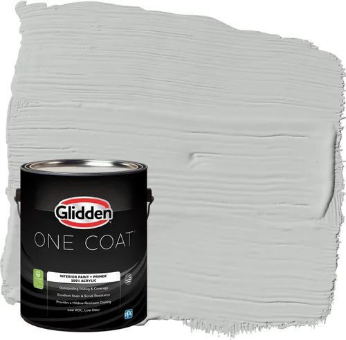 Vista 73 de Glidden Pintura Interior + Imprimación: Gris/Plata Antigua, Una Capa, Satinado, 1 Galón