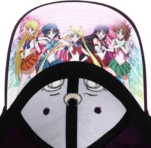 Vista 4 de Sailor Moon Luna Sombrero Snapback con cara de gato, violeta, Violeta, talla única