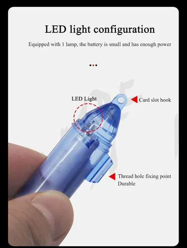 Vista 4 de Luz LED de pesca subacuática, luces de caída profunda, impermeable, luz de señuelo de pesca subacuática, luz LED azul iluminada, atractantes