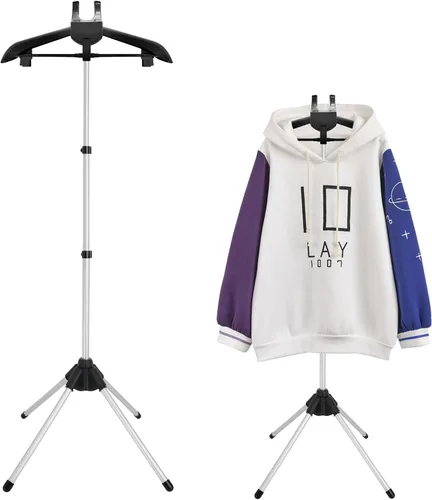 Vista 7 de Exhibidor Ajustable de Camisetas para Adultos para Vendedores, Soporte de Exhibición de Camisetas de 32-63 pulgadas, Exhibidor Portátil Colgante