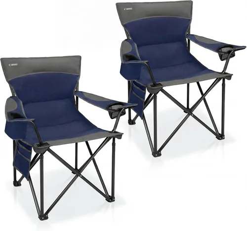 Vista 13 de Sillas de camping portátiles de gran tamaño, sillas plegables para exteriores con bolsillo y portavasos, bolsa de transporte para camping, portones