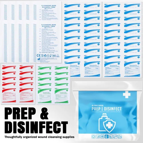 Vista 7 de Everlit Care Kit médico casero 380 piezas de suministros de primeros auxilios Kit esencial médico multiusos para cortes, rasguños, quemaduras
