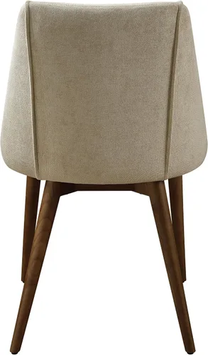 Vista 5 de Acme Willene - Silla auxiliar de tela contemporánea en beige/nogal (juego de 2)